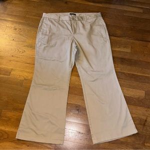 Lands End Khaki Chino Pants Bootcut Flare Leg Trousers Women’s 16 Short